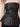 Pleated Waist Toplex Black – pleated band and gold button detail