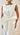 Bow Midi Dress — White, front detail