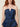Navy Strapless Corset-Back Peplum Top – bodice detail
