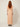 Orange chevron-pleated maxi dress - back view on model