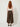 Brown wide-leg culotte pants - model back, elasticated back waist