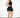 The L Tiered Skirt Black - three-quarter view