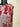 Pomegranate Ring-Sleeve Mom-Style Dress - Crimson