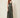 Olive leaf-tie corset maxi dress - three-quarter view on model