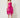 235431 Butterfly Low Cut Dress Hot pink - three-quarter view on model
