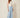 255574 Blue Silk Casual Pants — three-quarter view on model