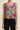 Fuchsia floral cropped top on model, studio