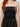 RM1519 brown venus dress - detail view of the black floral lace midriff panel between the velvet bust band and the diagonal skirt seam