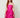 235431 Butterfly Low Cut Dress Hot pink - detail view of the pleated fan panels gathered at the front waist