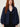 2021950 Squared Pleated Blouse Navy Blue — geometric squared pleating and draped cowl collar detail