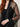 2354001 SILK DRESS TOP BLACK - detail view of the wide finely pleated black satin sleeve cuff