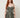 Olive leaf-tie corset maxi dress - bodice and leaf tie detail on model