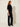Black Sequin Scallop Top – three-quarter view