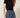 Navy blue geometric diamond pattern balloon pants - waistband detail