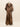 Brown satin maxi shirt dress - real photo, front
