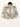 White Ag Bahar Coat - real product photo, front view on hanger with wide shawl collar, draped lapels and sheer floral lace sleeves