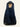 601570 BLACK FRINGE TOP - real product photo, back view on hanger, plain back with centre seam and fringe hem