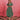 V-neck light green tafteh dress — front