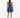 Silk Flower Short Dress Navy
