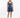 Silk Flower Short Dress Navy