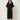 Black shimmer-collar cord-belt midi dress - front