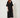 Black shimmer-collar cord-belt midi dress - three-quarter view