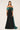 Black Embellished Drape Satin Detail Dress in Black / Emerald