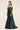 Black Embellished Drape Satin Detail Dress in Black / Emerald