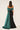 Black Embellished Drape Satin Detail Dress in Black / Emerald