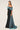 Black Embellished Drape Satin Detail Dress in Black / Indigo