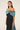 Black Embellished Drape Satin Detail Dress in Black / Indigo