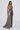 Sequin Gown with Draped Satin Train in Gray
