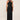 Halter Fringe Gown with Beaded Collar in Black