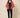 SR345 coral-orange batik kimono jacket - front view on model