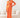 Pleated Long Sleeve Orange Gown with Crossover Waist