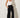 Black Pinstripe Wide-Leg Trousers
