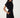 Black Wide-Leg Draped Waist Overall