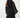 Elegant Pleated Cape Dress – Black