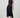 Asymmetric Pleated Black Midi Dress with Belt