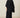 Elegant Draped Cape Dress – Black