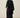 Elegant Draped Cape Dress – Black