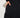 Black Fluid Draped High-Neck Midi Dress