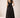 Black Gathered Waist Midi Dress