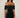Off-Shoulder Fringe Sequin Gown in Black