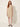 Women’s jacquard striped dress – cream – front view