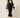 Black Sheer Floral Organza Cover-Up - walking model shot