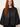 black quilted leaf jacket — quilted detail