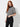 Black and White Velvet Top – three-quarter view