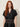 Black Tafteh V-neck Dress – lace neckline and belt detail