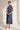 RM2000 pleated halter dress, slate blue - front view